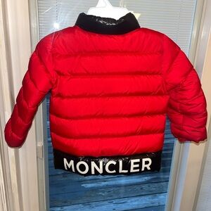 Red and black 3T moncler coat